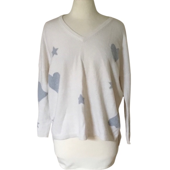 Brodie Cashmere Sweaters - Brodie Heart Stars Starstruck Cashmere Sweater